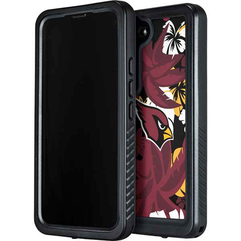 NFL Arizona Cardinals Tropical Print Galaxy S24 Waterproof Case