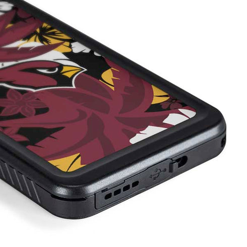 NFL Arizona Cardinals Tropical Print Galaxy S24 Waterproof Case