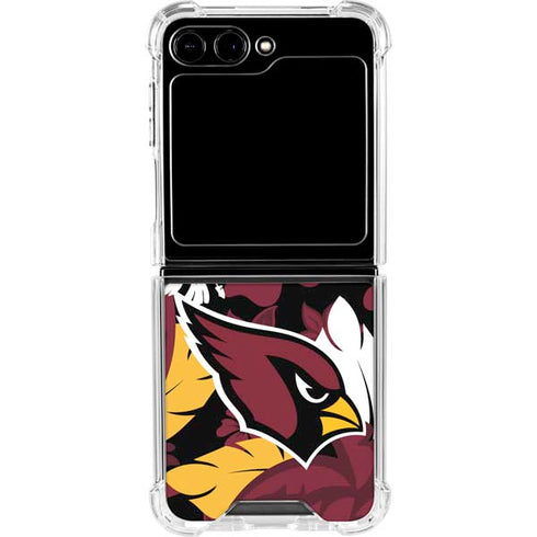 NFL Arizona Cardinals Tropical Print Galaxy Z Flip6 Clear Case