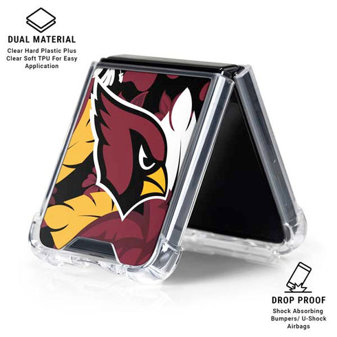 NFL Arizona Cardinals Tropical Print Galaxy Z Flip6 Clear Case