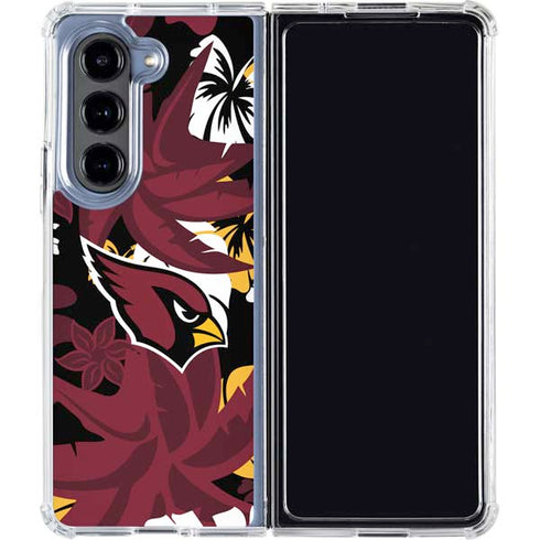 NFL Arizona Cardinals Tropical Print Galaxy Z Fold5 5G Clear Case
