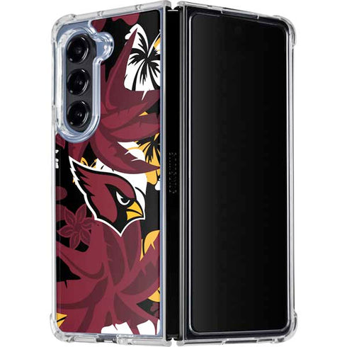 NFL Arizona Cardinals Tropical Print Galaxy Z Fold5 5G Clear Case