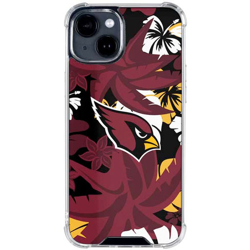 NFL Arizona Cardinals Tropical Print iPhone 15 Clear Case