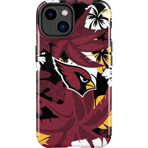 NFL Arizona Cardinals Tropical Print iPhone 15 Impact Case