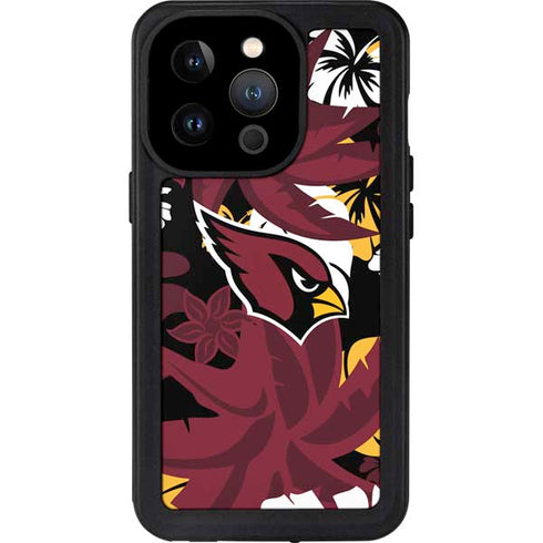 NFL Arizona Cardinals Tropical Print iPhone 15 Pro Waterproof Case