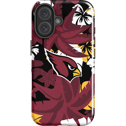 NFL Arizona Cardinals Tropical Print iPhone 16 Plus Impact Case
