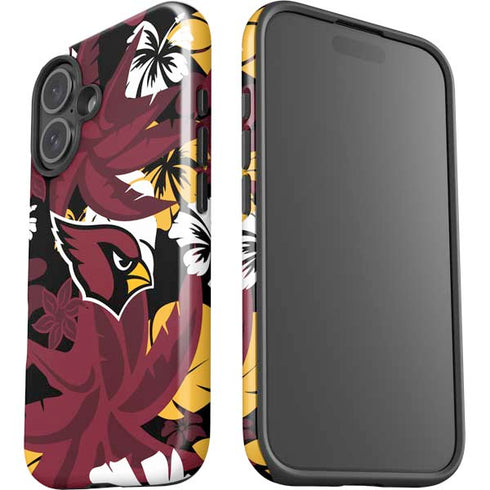 NFL Arizona Cardinals Tropical Print iPhone 16 Plus Impact Case