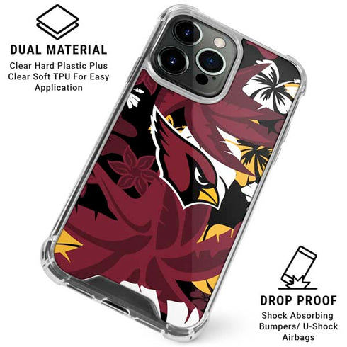NFL Arizona Cardinals Tropical Print iPhone 16 Pro Clear Case