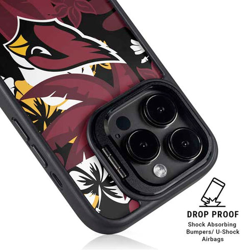 NFL Arizona Cardinals Tropical Print iPhone 16 Pro Max Kickstand Case