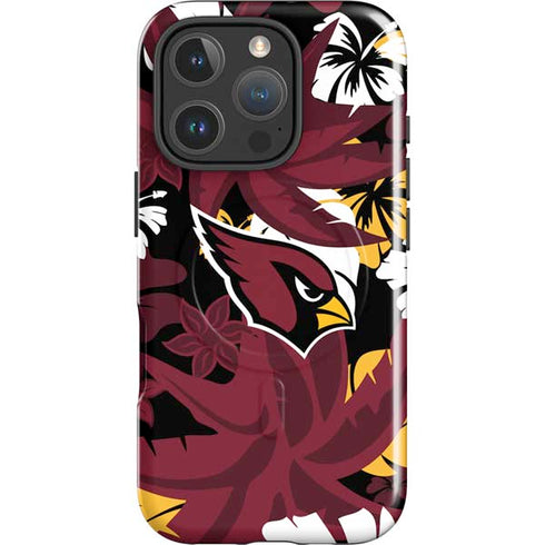 NFL Arizona Cardinals Tropical Print iPhone 16 Pro Max Magsafe Impact Case