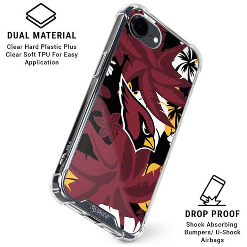 NFL Arizona Cardinals Tropical Print iPhone 16e Clear Case