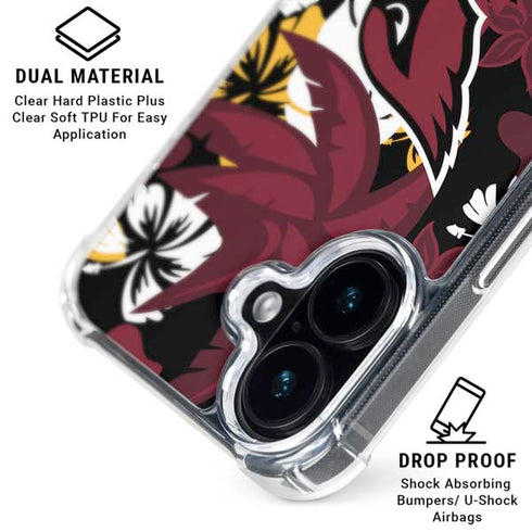 NFL Arizona Cardinals Tropical Print iPhone 17 Clear Case