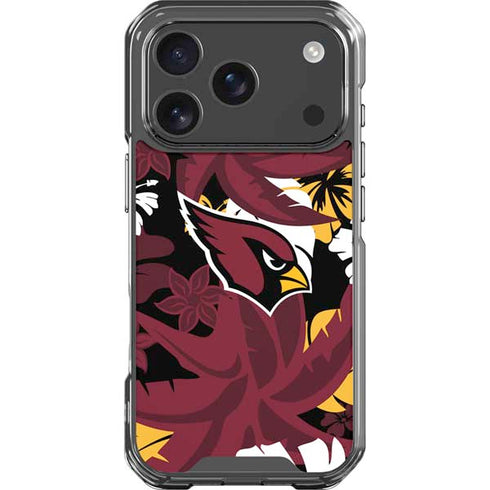 NFL Arizona Cardinals Tropical Print iPhone 18 Pro Clear Case