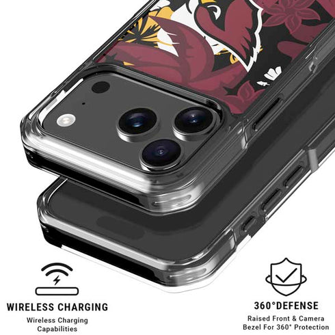 NFL Arizona Cardinals Tropical Print iPhone 18 Pro Clear Case
