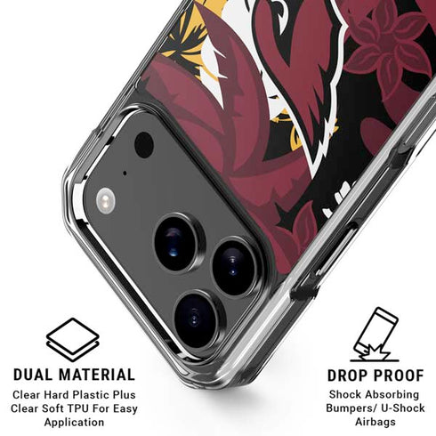 NFL Arizona Cardinals Tropical Print iPhone 18 Pro Clear Case