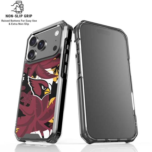 NFL Arizona Cardinals Tropical Print iPhone 18 Pro Clear Case