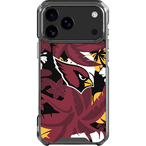 NFL Arizona Cardinals Tropical Print iPhone 18 Pro Max Clear Case