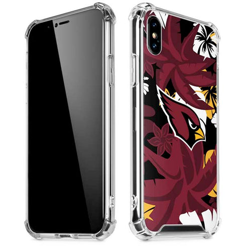 NFL Arizona Cardinals Tropical Print iPhone X/XS Clear Case