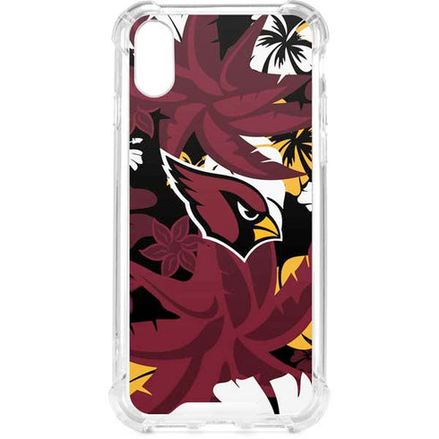 NFL Arizona Cardinals Tropical Print iPhone XS Clear Case