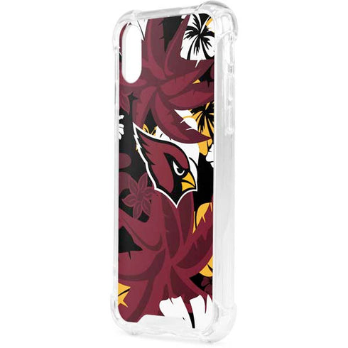 NFL Arizona Cardinals Tropical Print iPhone XS Clear Case