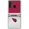 NFL Arizona Cardinals White Striped Galaxy A21 Clear Case