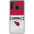 NFL Arizona Cardinals White Striped Galaxy A21 Clear Case
