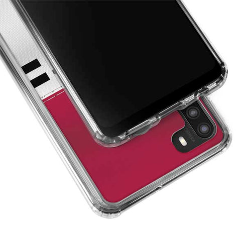 NFL Arizona Cardinals White Striped Galaxy A21 Clear Case