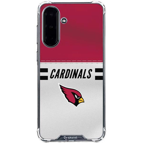NFL Arizona Cardinals White Striped Galaxy A36 5G Clear Case