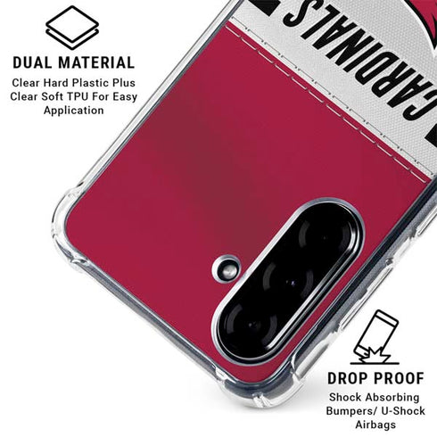 NFL Arizona Cardinals White Striped Galaxy A36 5G Clear Case
