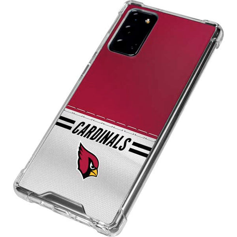 NFL Arizona Cardinals White Striped Galaxy Note20 5G Clear Case