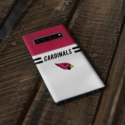 NFL Arizona Cardinals White Striped Galaxy S10 Skin