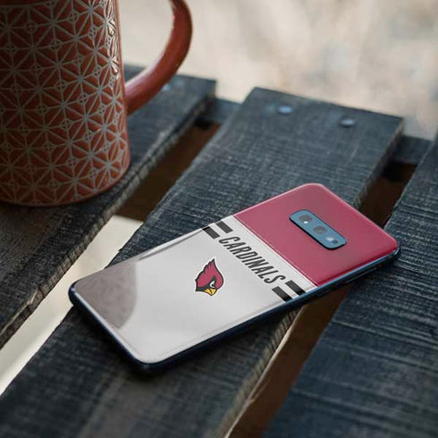NFL Arizona Cardinals White Striped Galaxy S10e Skin
