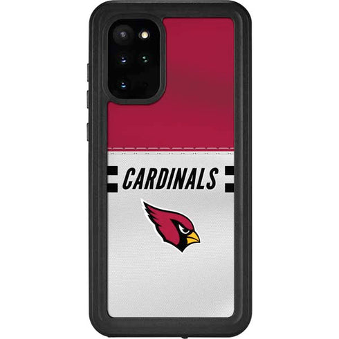NFL Arizona Cardinals White Striped Galaxy S20 Plus Waterproof Case