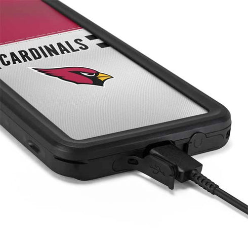 NFL Arizona Cardinals White Striped Galaxy S20 Plus Waterproof Case
