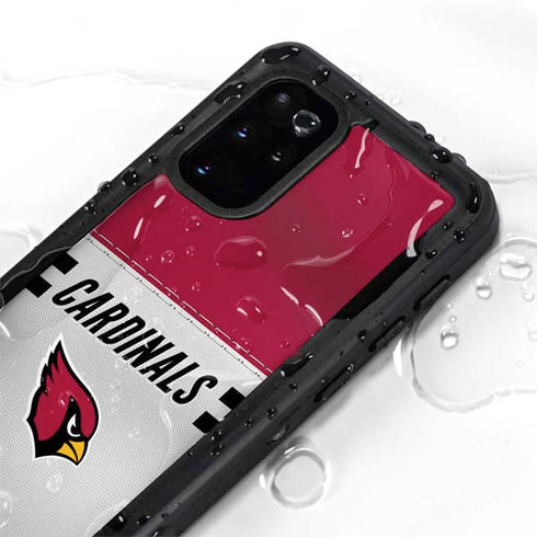 NFL Arizona Cardinals White Striped Galaxy S20 Plus Waterproof Case