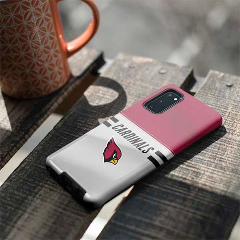 NFL Arizona Cardinals White Striped Galaxy S20 Pro Case