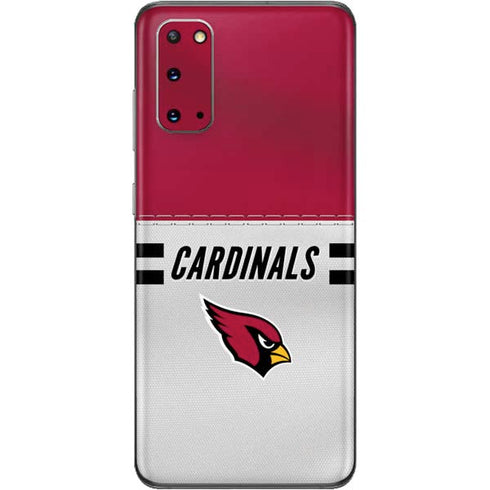 NFL Arizona Cardinals White Striped Galaxy S20 Skin