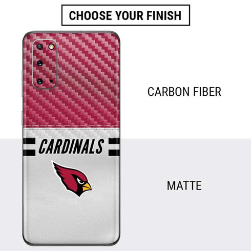 NFL Arizona Cardinals White Striped Galaxy S20 Skin