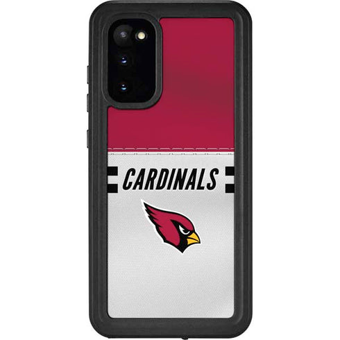 NFL Arizona Cardinals White Striped Galaxy S20 Waterproof Case