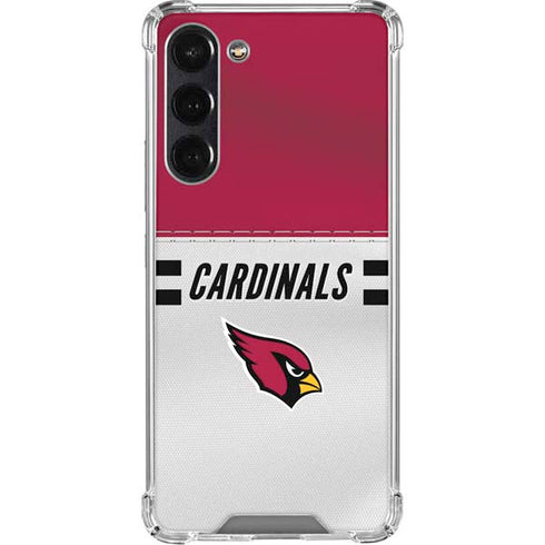 NFL Arizona Cardinals White Striped Galaxy S24 FE Clear Case