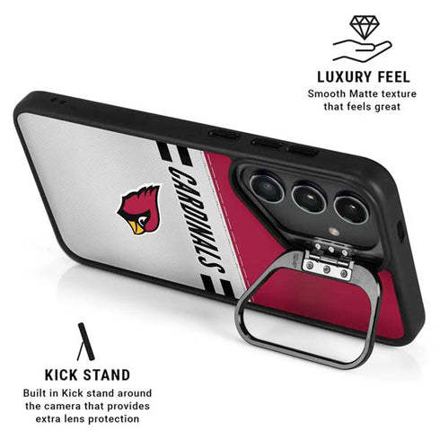 NFL Arizona Cardinals White Striped Galaxy S24 FE Kickstand Case