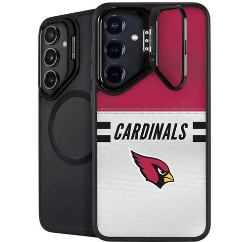 NFL Arizona Cardinals White Striped Galaxy S25 Kickstand Case