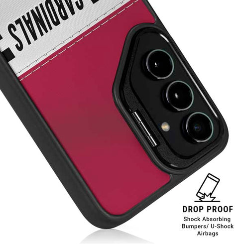 NFL Arizona Cardinals White Striped Galaxy S25 Kickstand Case