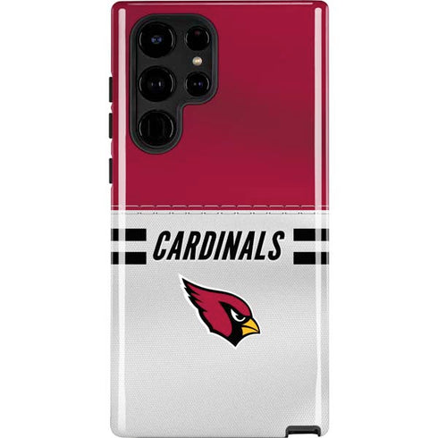 NFL Arizona Cardinals White Striped Galaxy S25 Ultra Impact Case