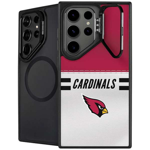 NFL Arizona Cardinals White Striped Galaxy S24 Ultra Kickstand Case