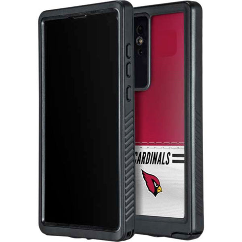 NFL Arizona Cardinals White Striped Galaxy S24 Ultra Waterproof Case