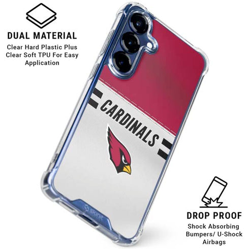 NFL Arizona Cardinals White Striped Galaxy S25 Clear Case