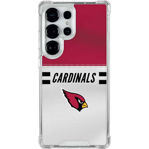 NFL Arizona Cardinals White Striped Galaxy S25 Ultra Clear Case