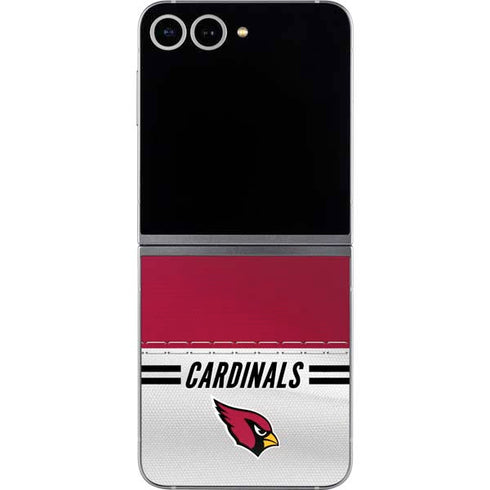 NFL Arizona Cardinals White Striped Galaxy Z Flip6 Skin