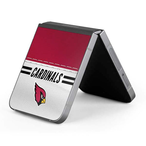 NFL Arizona Cardinals White Striped Galaxy Z Flip6 Skin